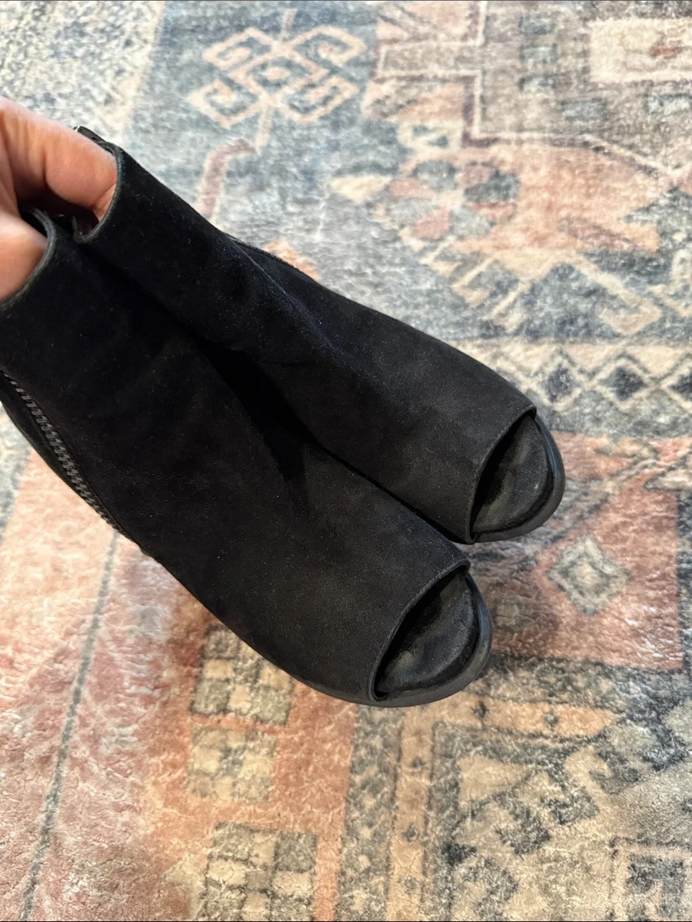 BCBGeneration Black Suede Ankle Boot with Side Zip 6.5